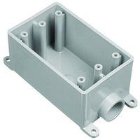 Carlon E980DFN-CTN Switch Box, 1-Gang, 1-Outlet, PVC, Gray