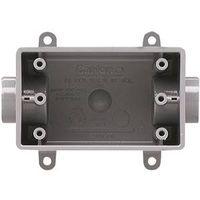 Carlon E981DFN-CTN Switch Box, 1-Gang, 2-Outlet, PVC, Gray, 1/2 in Hub