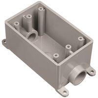 Carlon E981EFN-CTN Switch Box, 1-Gang, 2-Outlet, PVC, Gray
