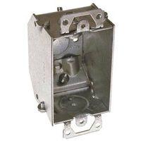 Raco 471 Switch Box, 1-Gang, 1-Outlet, 5-Knockout, 1/2 in Knockout, Steel, Gray, Galvanized