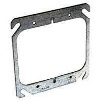 Southwire 52C20A-UPC Flat Device Ring, 0.06 in L, 4 in W, Square, 2-Gang, Steel, Silver, Galvanized