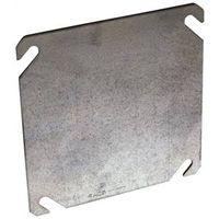 Southwire 52C1-UPC Flat Blank Cover, 0.06 in L, 4 in W, Square, Steel, Silver, Zinc-Plated