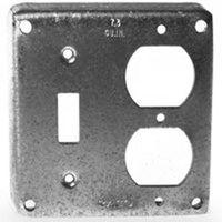 Raco 906C Exposed Work Cover, 4-3/16 in L, 4-3/16 in W, Square, Galvanized Steel, Gray