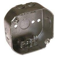 Southwire 54151-R-UPC Octagon Box, 4 in OAW, 1-1/2 in OAD, 7-Knockout, Steel Housing Material, Silver, Galvanized