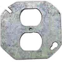 Southwire 54C40-UPC Flat Blank Cover, 0.06 in L, 4 in W, Octagonal, 2-Gang, Steel, Silver, Galvanized