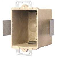 fiberglassBOX 9361-ESK Switch/Outlet Box, 1-Gang, 2-Outlet, 4-Knockout, Fiberglass/Polyester, Off-White, Bracket