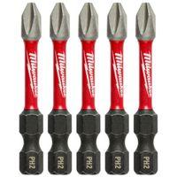 Milwaukee SHOCKWAVE 48-32-4602 Power Bit, #2 Drive, Phillips Drive, 1/4 in Shank, Hex Shank, 2 in L, Steel