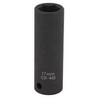 Vulcan MT6580215 Deep Impact Socket, 17 mm Socket, 1/2 in Drive, Deep Drive, 6-Point, Chrome Molybdenum Steel