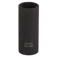 Vulcan MT6580221 Deep Impact Socket, 23 mm Socket, 1/2 in Drive, Deep Drive, 6-Point, Chrome Molybdenum Steel