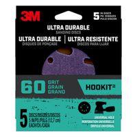 3M 27254 Power Sanding Disc, 5 in Dia, 60 Grit, Coarse, Ceramic Abrasive, 5-Hole, 8-Hole