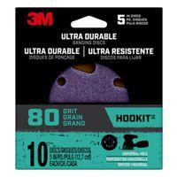 3M 27314 Power Sanding Disc, 5 in Dia, 80 Grit, Coarse, Ceramic Abrasive, 5-Hole, 8-Hole
