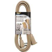 PowerZone OR681509 Single-Ended Extension Cord, SPT-3, Vinyl, Beige, For: Air conditioner and Appliances