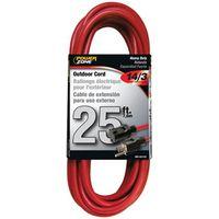 PowerZone OR514725/506725 Extension Cord, 14 AWG Cable, 25 ft L, 125 V, Red