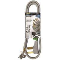 PowerZone ORD100304 Power Supply Dryer Cord, 10 AWG Cable, 4 ft L, 250 V, Gray