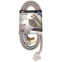 PowerZone ORR628106 Power Supply Range Cord, 6 8 AWG Cable, 6 ft L, 50 A, 250 V, Gray