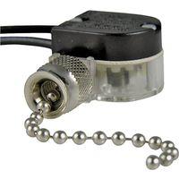 Gardner Bender GSW-31 Pull Chain Switch, SPST, Lead Wire Terminal, 3/6 A, 125/250 V, Functions: ON/OFF, Nickel