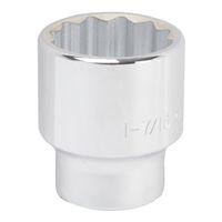 Vulcan MT-SS6046 Drive Socket, 1-7/16 in Socket, 3/4 in Drive, 12-Point, Chrome Vanadium Steel, Chrome