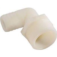 Anderson Metals 53720-1612 Hose Elbow, 1 in, Barb, 3/4 in, MPT, 150 psi Pressure, Nylon