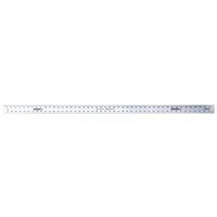Johnson COLORmaxx Series J48 Straight Edge Ruler, 1/8, 1/16 in Graduation, Aluminum, Clear, 2 in W