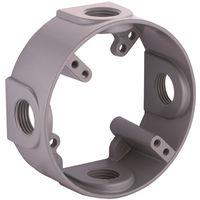 Hubbell 5363-0 Extension Adapter, 4 in L, 4 in W, 4-Knockout, Aluminum, Gray, Powder-Coated