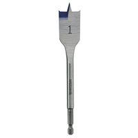 Irwin 88816 Spade Drill Bit, 1 in Dia, 6 in OAL, Flat Flute, 1/4 in Dia Shank, Hex Shank