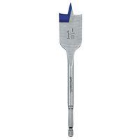 Irwin 88818 Spade Drill Bit, 1-1/8 in Dia, 6 in OAL, Flat Flute, 1/4 in Dia Shank, Hex Shank