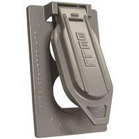 Hubbell 5146-5 Cover, 4-9/16 in L, 2-13/16 in W, Aluminum, Gray, Powder-Coated