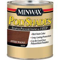 Minwax 61340444 Waterbased Polyurethane Stain, Satin, Liquid, Antique Walnut, 1 qt, Can