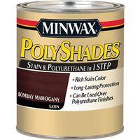 Minwax 61380444 Waterbased Polyurethane Stain, Satin, Liquid, Bombay Mahogany, 1 qt, Can