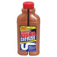 Liquid-Plumr 00216 Clog Remover, Liquid, Pale Yellow, Bleach, 17 oz Bottle
