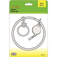 Hy-Ko KC113 Key Ring, 5.5 in H x 3.75 in W x 0.71 in D Dimensions, Brass