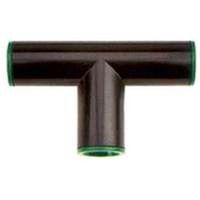 Raindrip 347G00UB Compression Tee, 1/2 in Connection, Compression, ABS, Black/Green