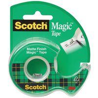 Scotch Magic 105 Office Tape, 300 in L, 3/4 in W, Plastic Backing
