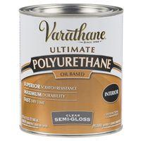 Varathane 6041H Polyurethane, Semi-Gloss, Liquid, Clear, 1 qt