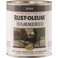Rust-Oleum 7215502 Enamel Paint, Hammered, Black, 1 qt, Can, 75 to 150 sq-ft/qt Coverage Area