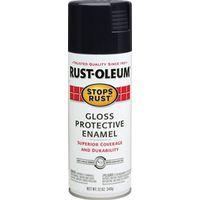 Rust-Oleum 7779830 Rust Preventative Spray Paint, Gloss, Black, 12 oz, Can