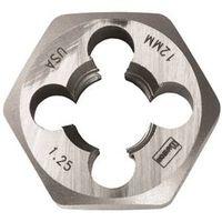 Irwin 9742 Metric Die, M12-1.25 Thread, Fine Thread, Right Hand Thread, HCS
