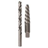 Irwin 53706 Series Extractor and Drill Bit Set, Specifications: #6 Shank, 1/4 In Drill Bit, Standard Shank, HSS