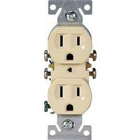 Eaton Wiring Devices 270V Duplex Receptacle, PVC, Ivory, 2-Pole, 15 A, 125 V, Push-in, Side Wiring, NEMA: 5-15R, 3-Wire