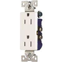 Eaton Wiring Devices 1107W Duplex Receptacle, Nylon, White, 2-Pole, 15 A, 125 V, Back, Side Wiring, NEMA: 5-15R