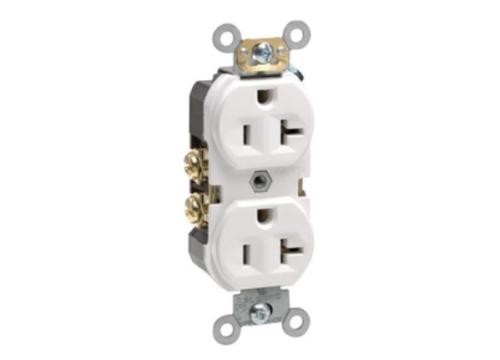 OUTLET DUPLEX WHT 20A