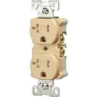 Eaton Wiring Devices TRBR20V-BXSP Duplex Receptacle, PVC, Ivory, 2-Pole, 20 A, 125 V, Back, Side Wiring, NEMA: 5-20R