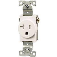 Eaton Wiring Devices TR1877W-BXSP Single Receptacle, Flush Mounting, 2 -Pole, 125 V, 20 A, Side Wiring, White