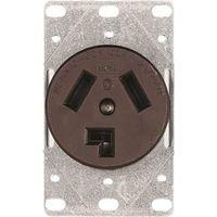 Eaton Cooper Wiring 38B-BOX Power Receptacle, 3 -Pole, 125/250 V, 30 A, NEMA: NEMA 10-30R, Brown