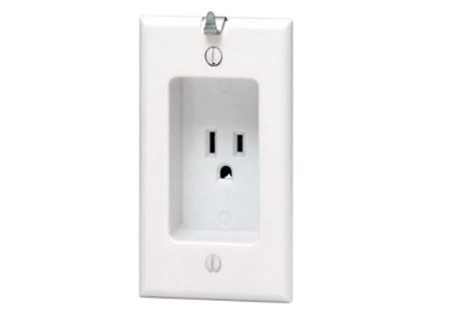 688-00W CLOCK RECEPTACLE WH OUTLET WHITE