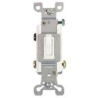 Eaton Wiring Devices 1303-7W-BOX Toggle Switch, 15 A, 120 V, Polycarbonate Housing Material, White, Flush Mount