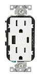 DUPLEX USB OUTLT A&C WHT