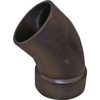 Canplas 102401BC Street Pipe Elbow, 1-1/2 in, Spigot x Hub, 45 deg Angle, ABS, Black