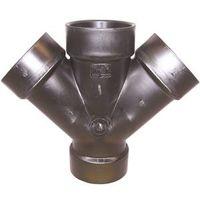 Canplas 102353BC Double Pipe Wye, 3 in, Hub, ABS, Black