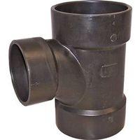 Canplas 102126LBC Reducing Sanitary Pipe Tee, 2 x 1-1/2 in, Hub, ABS, Black